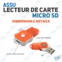 💾Mini Lecteur de Carte Micro SD ASSU - USB Portable pour Transfert Rapide