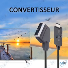 🖥️ Convertisseur HDMI vers SCART (Péritel) 1080P | Connectez Blu-Ray à Ancienne
