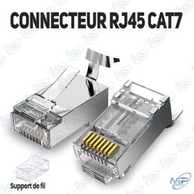 ⚡Connecteur RJ45 Cat7 Blindé - Performance 10Gbps & Durabilité Or 50U