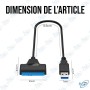 💾Connecteur USB 3.0 vers SATA III pour Disque Dur SSD & HDD 2.5"