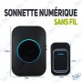 🔔 Sonnette Numérique Sans Fil Luckarm – 25 Mélodies, LED, Portée 150m