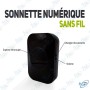 🔔 Sonnette Numérique Sans Fil Luckarm – 25 Mélodies, LED, Portée 150m