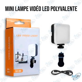 🌟Lampe Vidéo LED Portable (90 Perles) - Luminosité et Température Ajustables
