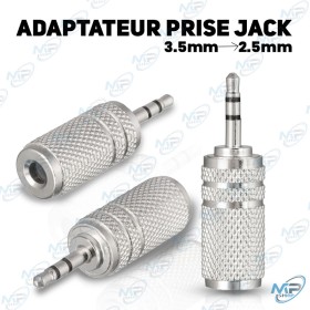 🎧Adaptateur Jack 3.5mm vers 2.5mm | Connectique Premium Métal & Stéréo