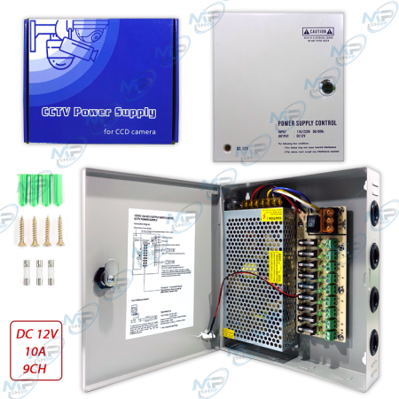 ⚡️Boîtier alimentation 12V 10A 9 sorties pour caméras CCTV