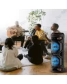 🔊Enceinte Bluetooth Karaoké GY-8809 avec 2 Micros Sans Fil – USB, FM, TWS, Télécommande – Rechargeable