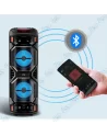 🔊Enceinte Bluetooth Karaoké GY-8809 avec 2 Micros Sans Fil – USB, FM, TWS, Télécommande – Rechargeable