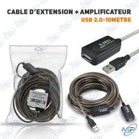 🔌Câble extension USB 2.0 amplifié 10 mètres haute stabilité