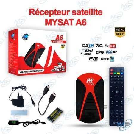 📡Récepteur Satellite MYSAT A6 HD – Full HD 1080p, DVB-S2, USB, YouTube, Blind Scan