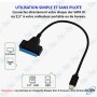 💾Adaptateur USB-C vers SATA 22 broches – Câble de connexion rapide pour disque dur HDD / SSD