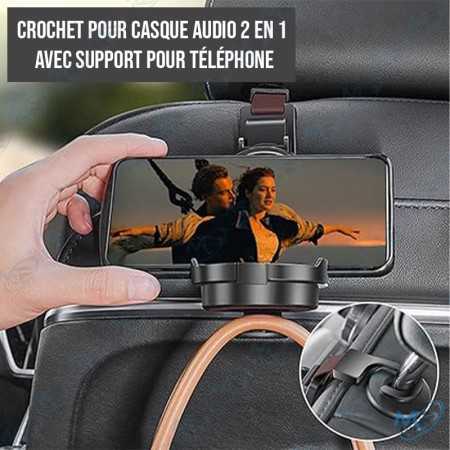 🥤Support Voiture 3-en-1 : Porte-Gobelet, Crochet Rangement & Support Téléphone