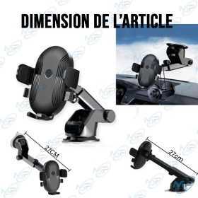 📱 Support Voiture pour Smartphone XK019 – Support Téléphone Universel Rotatif avec Ventouse Ultra Adhérente