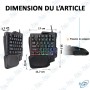 ⌨️ Clavier Gaming Filaire RGB Divipard K5 – Clavier à Une Main Ergonomique pour PC Gamer
