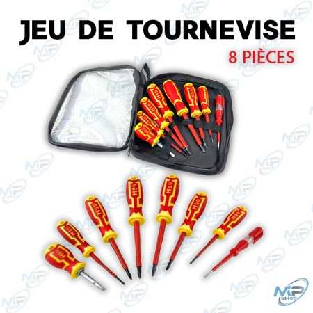 🔩 Jeu de Tournevis 8 Pièces – Kit Professionnel Isolé avec Étui de Rangement