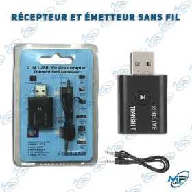 📶 Émetteur & Récepteur Bluetooth 5.0 USB 2-en-1 – Adaptateur Audio Sans Fil TX/RX pour TV, PC, Voiture, Casque et Enceintes