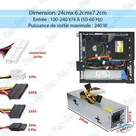 🔌 Bloc d’Alimentation DELL OptiPlex 240W – 100-240V / 4A – Alimentation PC d’Origine Compatible OptiPlex