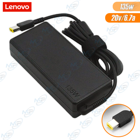 ⚡Chargeur Lenovo 135W 20V 6.7A – Adaptateur Secteur Haute Puissance pour PC Portable Lenovo (Connecteur Rectangulaire)