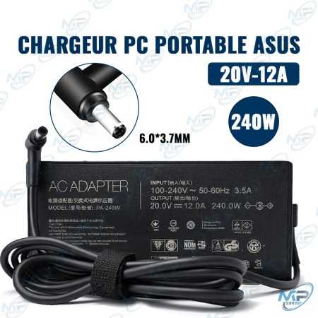 ⚡Chargeur PC Portable ASUS 240W 20V 12A – Adaptateur Secteur Ultra Puissant Compatible Gaming & Stations de Travail