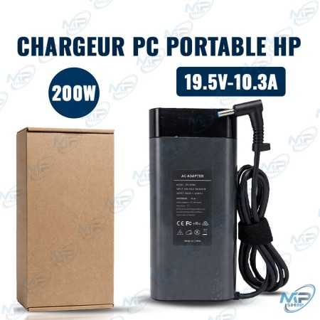 ⚡ Chargeur PC Portable HP 200W – Adaptateur Secteur 19.5V 10.3A Compatible Ordinateurs Portables HP Haute Performance