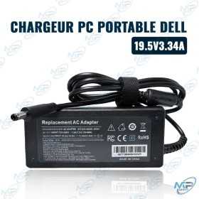 ⚡Chargeur PC Portable Dell 65W - 19.5V 3.34A | Adaptateur Secteur de Remplacement Haute Qualité (Connecteur 4.5mm x 3.0mm)