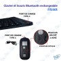 ⌨️ Pack Clavier & Souris Bluetooth Rechargeable FR/AR – Kit Clavier Sans Fil Compact avec Souris pour PC, Tablette et Laptop