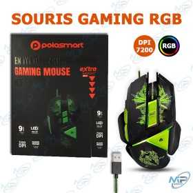 🖱️ Souris Gaming RGB 7200 DPI Polosmart – Souris Gamer Filaire USB avec 9 Boutons et Éclairage LED
