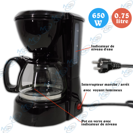 ☕ Machine à Café Filtre Électrique 650W – Capacité 0,75L avec Indicateur de Niveau d’Eau