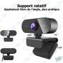 📸 Webcam Full HD 1080p avec micro intégré – Caméra PC USB pour visioconférence, streaming et télétravail