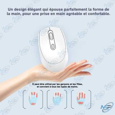 🖱️ Souris Sans Fil 2.4GHz 1200 DPI – Souris Optique Wireless USB avec Éclairage RGB pour PC et Laptop