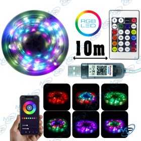 🎨 Bande LED RGB 10M USB avec Télécommande – Ruban Lumineux Multicolore pour Décoration Chambre, TV, Gaming et Ambiance
