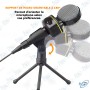 🎙️ Microphone avec Trépied et Réduction de Bruit – Micro Fil USB/Jack pour Enregistrement, Streaming, Podcast et Gaming