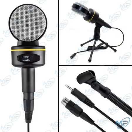 🎙️ Microphone avec Trépied et Réduction de Bruit – Micro Fil USB/Jack pour Enregistrement, Streaming, Podcast et Gaming