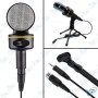 🎙️ Microphone avec Trépied et Réduction de Bruit – Micro Fil USB/Jack pour Enregistrement, Streaming, Podcast et Gaming