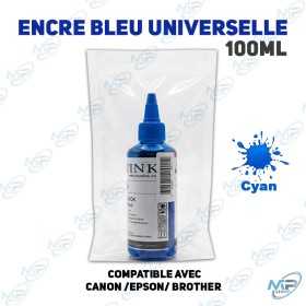 🎨Encre Universelle Bleue 100ml (Cyan) – Recharge Compatible Canon, Epson, Brother – Impression Haute Qualité