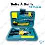 🧰 Kit Outils Complet 9 en 1 avec Boîte – Tournevis, Pince, Cutter, Clés Hexagonales et Testeur de Tension