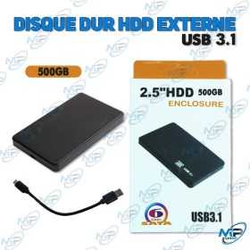 💽 Disque Dur Externe 500 Go USB 3.1 – Haute Vitesse & Ultra-Portable