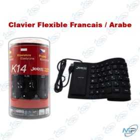 ⌨️ Clavier Flexible USB Bilingue Français Arabe Étanche en Silicone – Compact et Silencieux