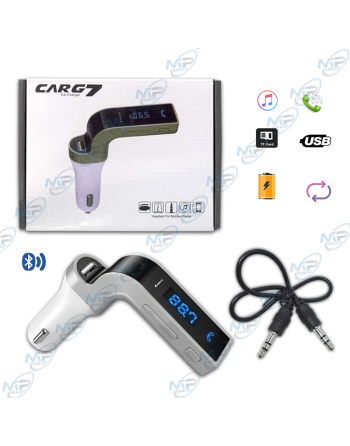 🚗 Transmetteur FM Bluetooth voiture CARG7 – Chargeur USB + kit mains libres + lecteur MP3