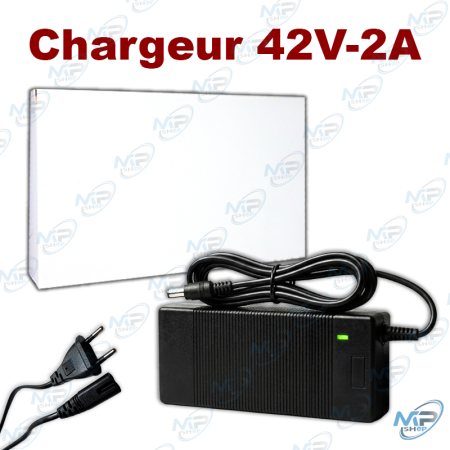 🛴Chargeur 42V 2A pour Trottinette Électrique – Chargeur Batterie Lithium 36V avec LED de Charge