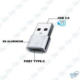 📱Adaptateur USB 3.0 vers Type-C OTG en Aluminium – Convertisseur Haute Vitesse Compact