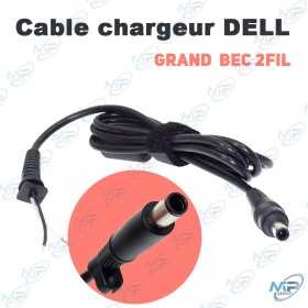 🔌 Câble Chargeur PC Dell Grand Bec 2 Fils – Câble d’Alimentation pour Ordinateur Portable Dell