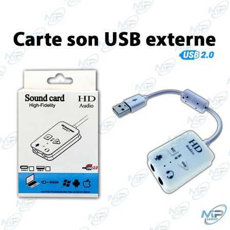🔊 Carte Son USB Externe HD Audio USB 2.0 – Adaptateur Audio avec Entrée Micro et Sortie Casque