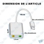 🔊 Carte Son USB Externe 7.1 HD Audio USB 2.0 en Aluminium – Adaptateur Casque & Microphone pour PC et Laptop