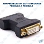 🔌Adaptateur DVI-I 24+4 Femelle vers Femelle – Coupleur DVI Dual Link Haute Qualité