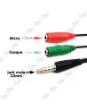🎧 Adaptateur Audio Jack 3.5 mm Mâle vers Double Jack 3.5 mm Femelle Casque + Micro