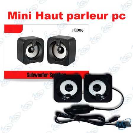 🔊 Mini Haut-Parleurs PC USB JQ006 – Enceintes Stéréo Compactes avec Jack 3.5 mm pour Ordinateur Portable, Bureau & Laptop