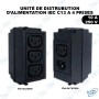 🔌 Unité de Distribution d'Alimentation IEC C13 – Bloc PDU 1 Entrée C14 vers 4 Sorties C13 – 10A 250V pour Baie Réseau, Serveur &