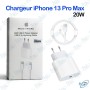 ⚡ Chargeur Rapide 20W USB-C pour iPhone 13 Pro Max – Adaptateur Secteur + Câble USB-C vers Lightning Premium