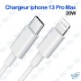⚡ Chargeur Rapide 20W USB-C pour iPhone 13 Pro Max – Adaptateur Secteur + Câble USB-C vers Lightning Premium