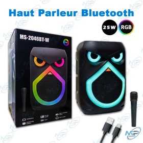 🔊Haut-Parleur Bluetooth Portable RGB avec Micro Sans Fil – Enceinte Karaoké Rechargeable Type-C